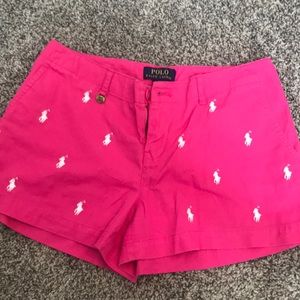 Pink polo Ralph Lauren girls shorts